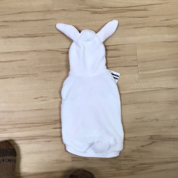 White Bunny Rabbit Pink Ears Medium Pet Plush Costume Outfit NWT - Picture 2 of 8